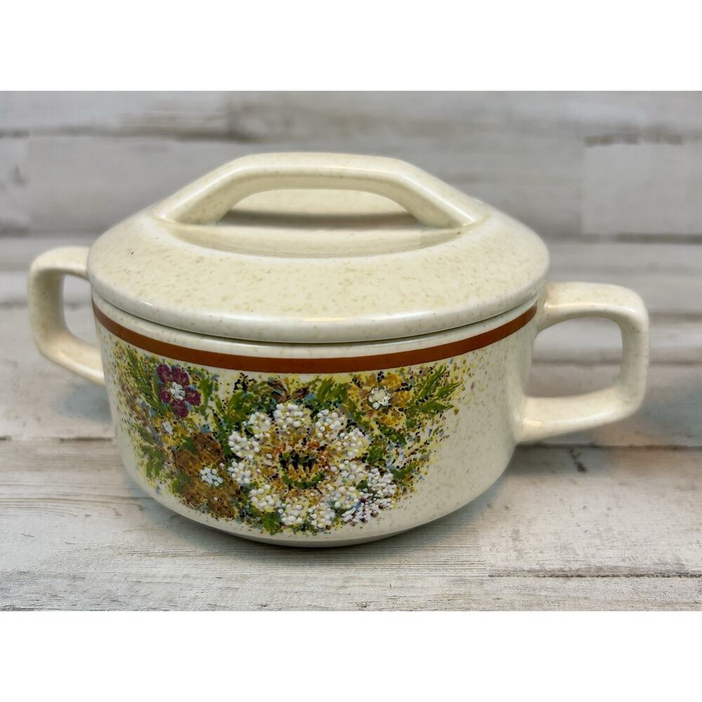 Vintage MCM Lenox Temper-Ware Magic Garden Creamer and Sugar Bowl USA - Picture 2 of 9